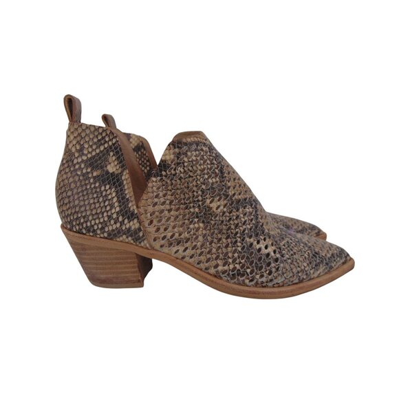 Dolce Vita Sonni Reptile Bootie US 6 Reptile Print Leather Perforated Ankle Boot - Picture 2 of 12